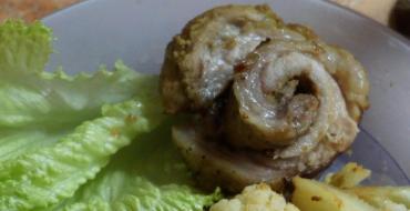 Pork roll: recipe from peritoneum, belly or brisket
