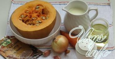 Creamy pumpkin soup.  Creamy pumpkin soup.  To prepare this recipe, you should stock up